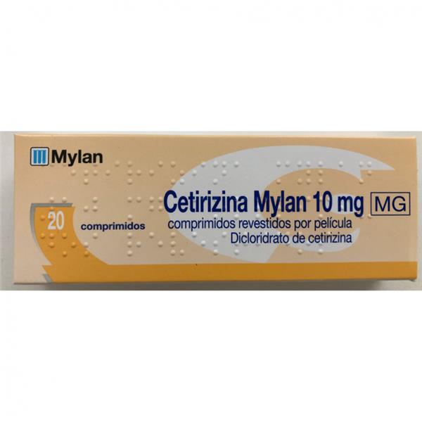 Cetirizina Mylan Mg 10 Mg Blister 20 Unidade(S) Comp Revest Pelic Cetirizina