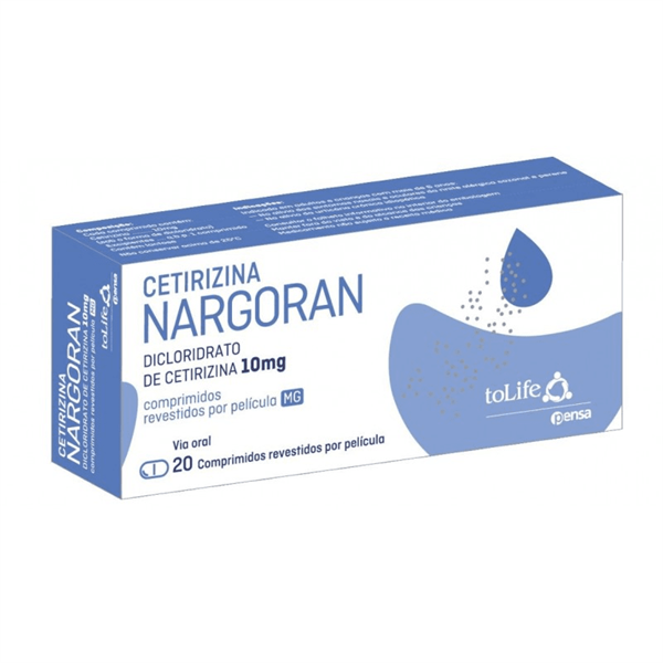 Cetirizina Nargoran Mg, 10 Mg Blister 20 Unidade(S) Comp Revest Pelic Cetirizina